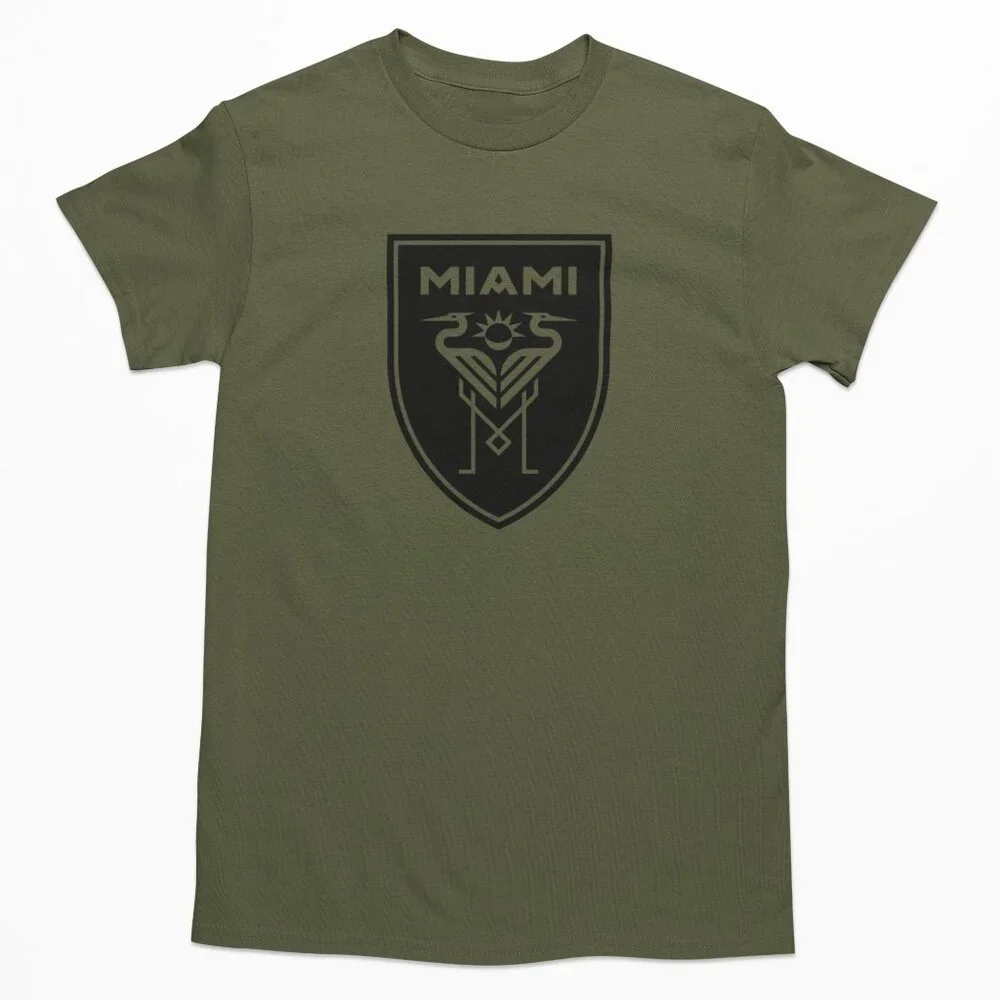 NEW Inter Miami Shield Big Logo T-Shirt MILITARY ARMY GREEN